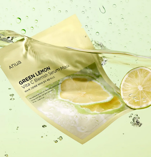 ANUA Green Lemon Vita C Blemish Serum Mask | NIASHA Switzerland