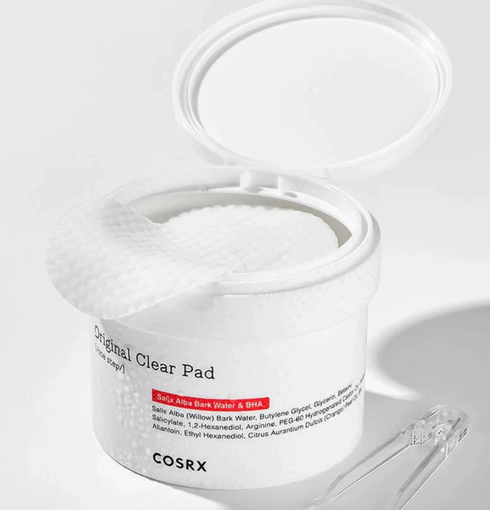COSRX One Step Original Clear Pad - open jar with pad and spatula