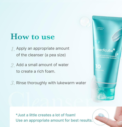 MEDICUBE Azelaic Acid Deep Clean Foam Cleanser 120g | NIASHA.ch